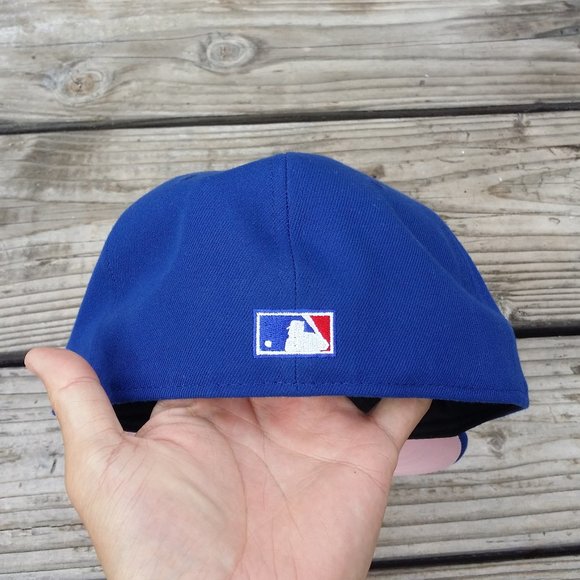 Men New Era Anaheim Angels 2002 World Series Patch Hat Club Exclusive Pink Brim - Picture 4 of 5